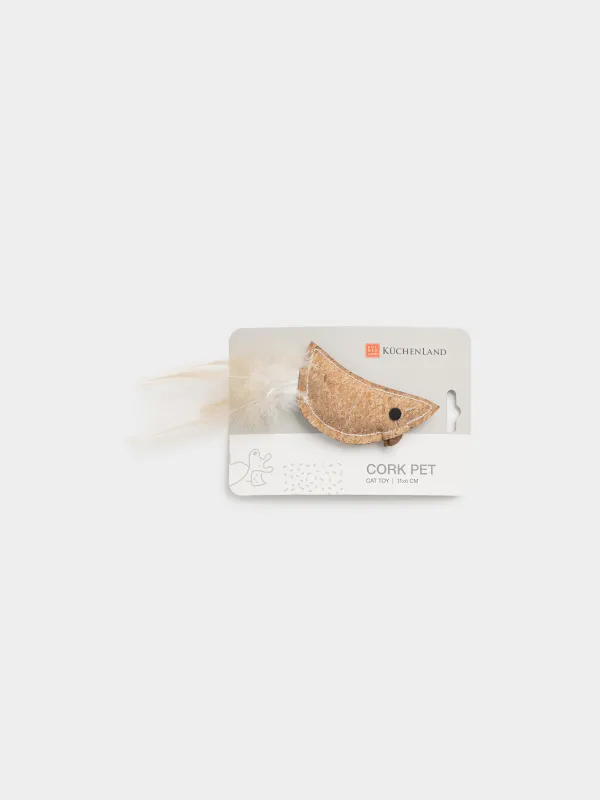 Игрушка для кошек, 11х6 см, Мышка, Cork pet, image-3