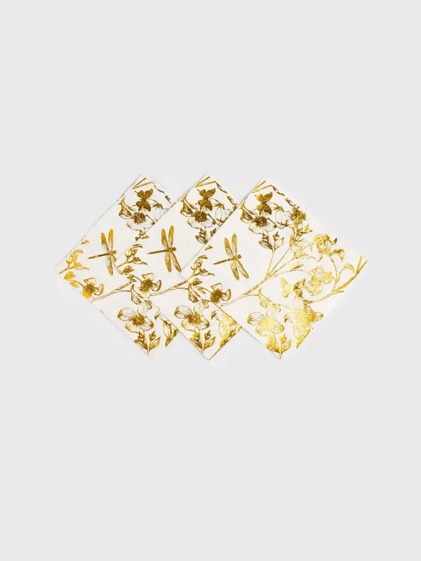 Қағаз майлықтар, 33х33 см, 20 дана, шаршы, ақ, Гүлдер, Flower garden, image-1