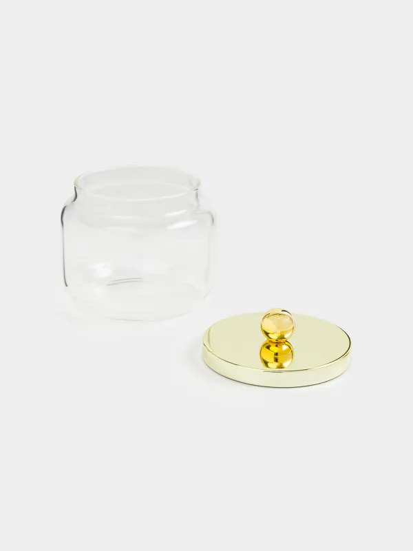 Сақтау ыдысы, 9х9 см, 300 мл, шыны/металл, алтын, Classic gold, image-3