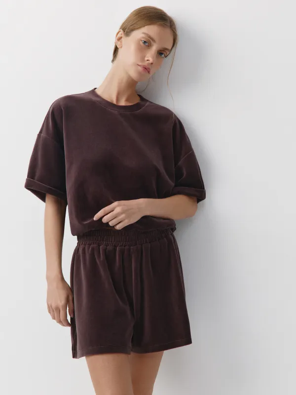 Әйелдер футболкасы, үйге арналған, өлшемі L, мақта/полиэстер К, қоңыр, Relina, image-2