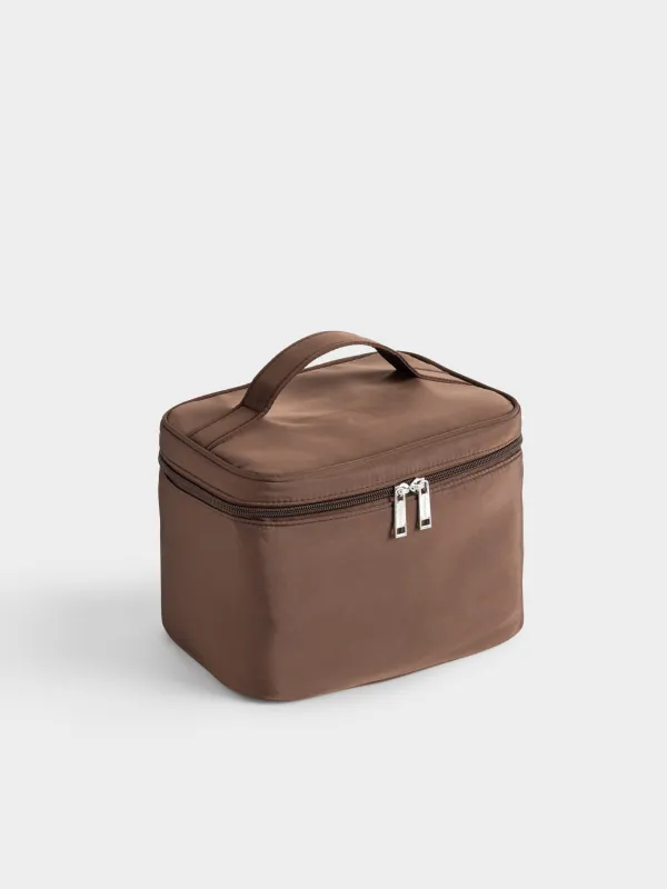 Косметикалық сөмке, 23х14 см, тұтқасы бар, полиэстер, қоңыр, Travel color, image-1