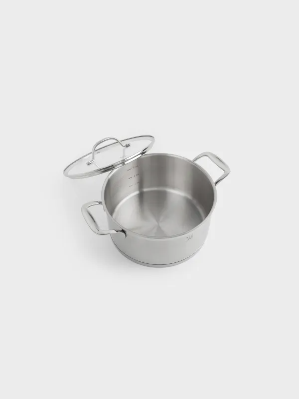 Кәстрөл, 22 см, 4 л, қақпағы бар, Silver Stone, image-1