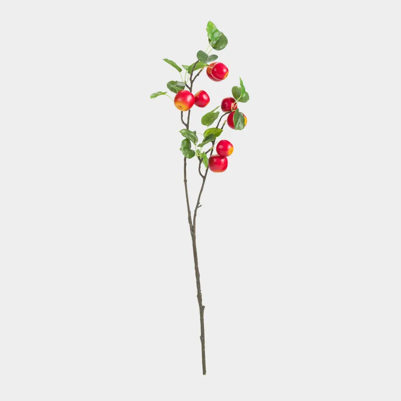 Сәндік бұтақ, 80 см, пенопласт/полиэстер, Қызыл алма, Fruit decor