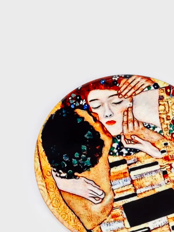 Шыныаяқ түпқоймасы, 11 см, керамика/тығын, дөңгелек, Климт, Сүйісу, Art сүйісу, image-2