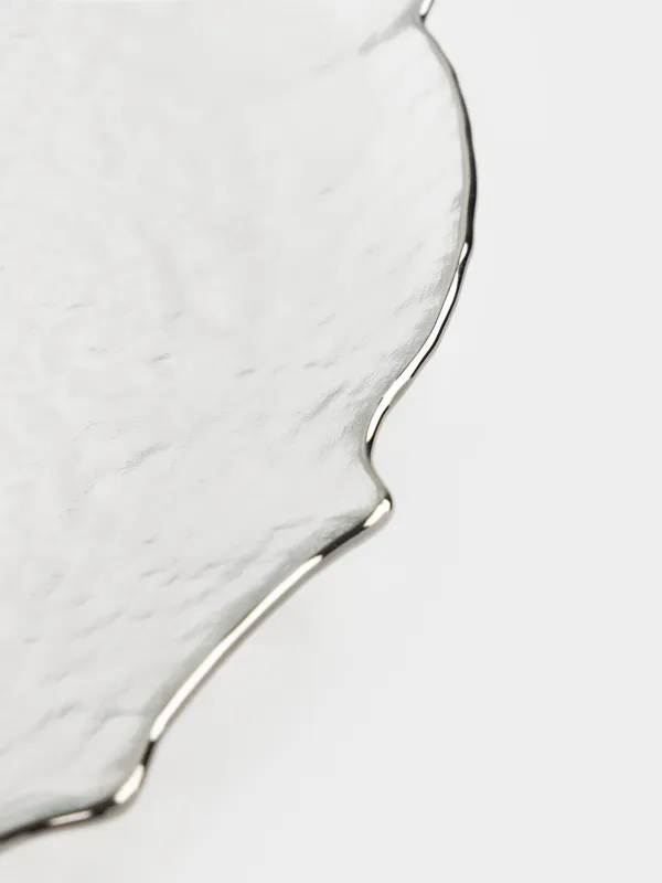 Қойылмалы тәрелке, 33 см, шыны, күміс жиегі бар, Nautilus silver, image-4