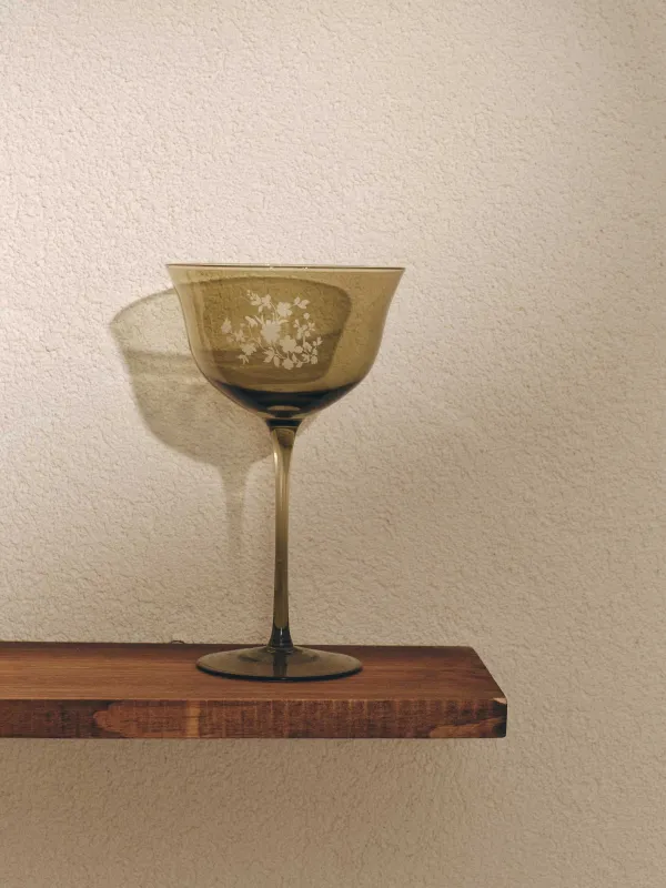 Шампан бокалы, 340 мл, шыны, жасыл, Гүлдер, Lazio flower, image-4