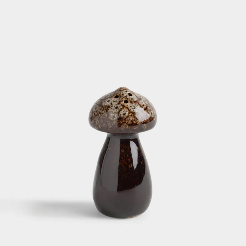 Емкость для соли или перца, 10 см, фарфор P, коричневая, Гриб, Autumn fungi