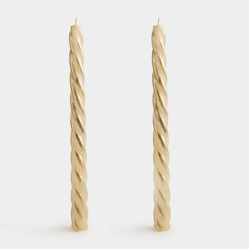 Свеча, 25 см, 2 шт, тонкая, Спираль, Spiral shape