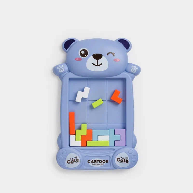 Пазл ойыны, 19 см, дамытушы, пластик, көк, аю, Bear