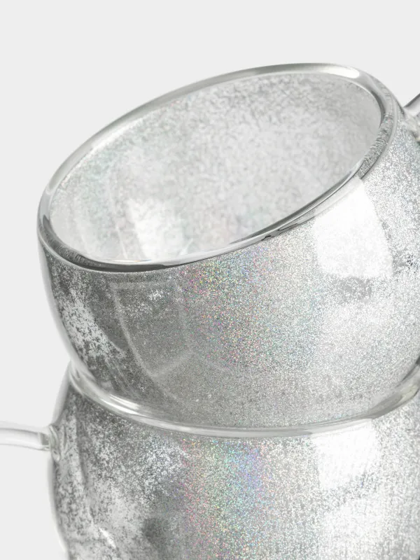 Шыныаяқ, 270 мл, 2 дана, шыны Б, күміс жылтырмен, Air sparkly, image-1