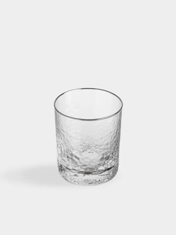 Стакан для виски, 300 мл, с серебристым кантом, Ripply Silver, image-1
