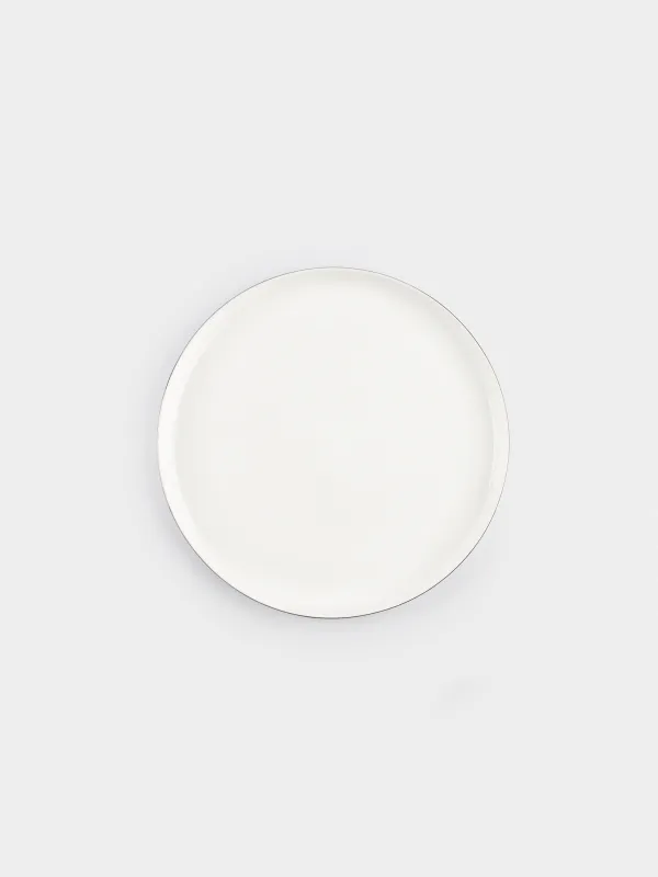 Түскі ас тәрелкесі, 26 см, фарфор F, ақ, Ideal silver, image-0