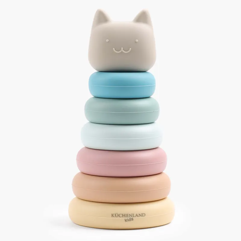 Игрушка развивающая, 16 см, Пирамидка кот, Kiddy, image-0