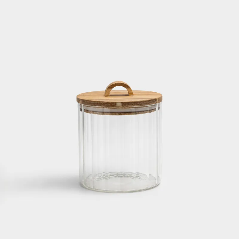 Сусымалы өнімдерге арналған құты, 1 л, шыны Б/ағаш, Camellia wood