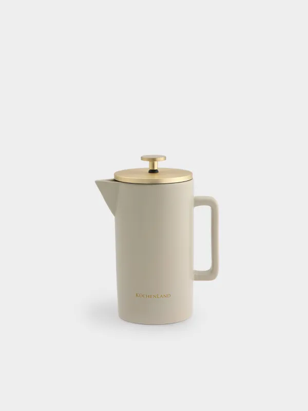 Френч-пресс, 700 мл, керамика/болат, сарғыш-алтын, Latte, image-0