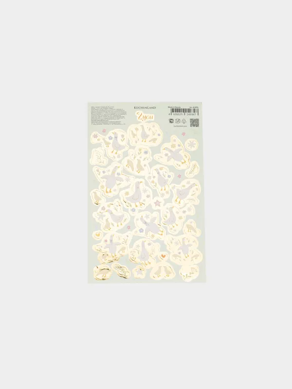 Набор наклеек для яиц, 17х10 см, 26 шт, пасхальный, ПВХ, Гуси, Easter decal, image-0