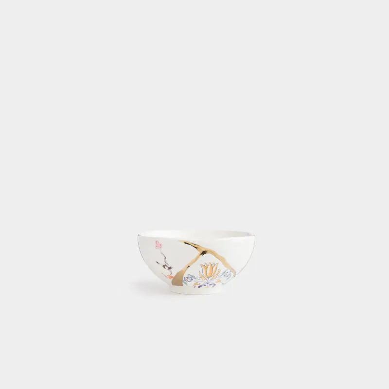 Кесе, 13х6 см, 400 мл, фарфор N, ақ және алтын, Кинцуги, Kintsugi