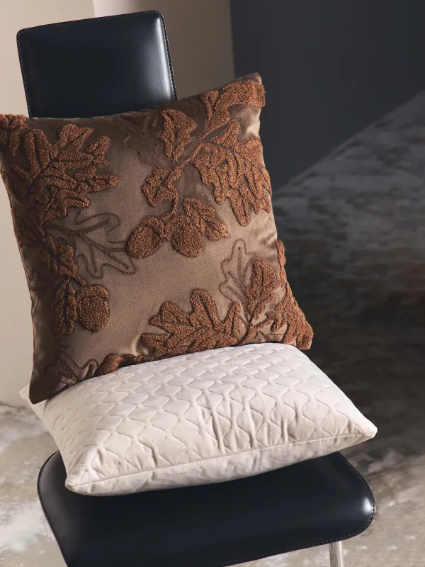 Сәндік жастық, 45х45 см, барқыт, қоңыр, Емен жаңғақтары, Velvet, image-3