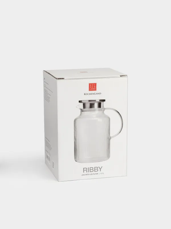 Құмыра, 1,7 л, сүзгі қақпағы, шыны Б/болат, Ribby, image-6