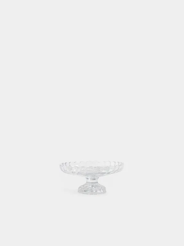 Ыдыс, аяқты, 15х7см, дөңгелек, шыны, Clear pattern, image-0