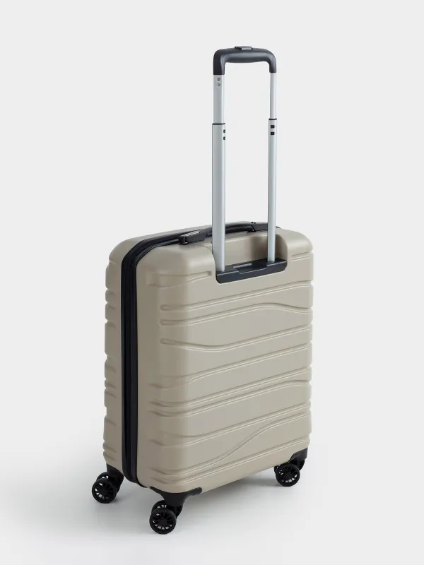 Чемодан S, 39х22х55 см, 2,7 кг, пластик, бежевый, Travel comfort, image-1