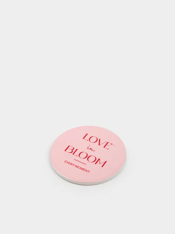 Саптыаяқ тұғыры, 11 см, дөңгелек, керамика/тығын, қызғылт, Love in bloom, Scroll, image-1