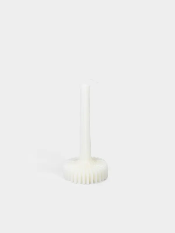 Шам, 20 см, жұқа, сүт түстес, Ribbed candle, image-0