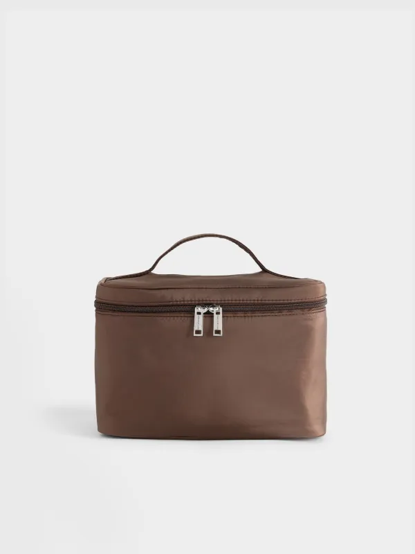 Косметикалық сөмке, 23х14 см, тұтқасы бар, полиэстер, қоңыр, Travel color, image-0