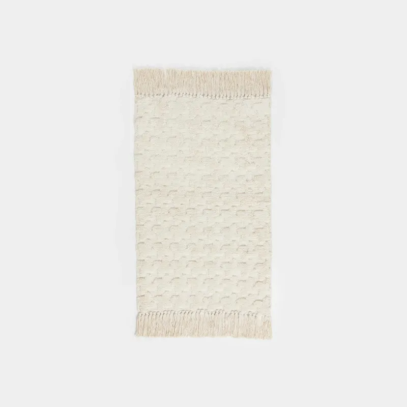 Кілем, 50х80 см, шашағы бар, мақта, құм, Textured
