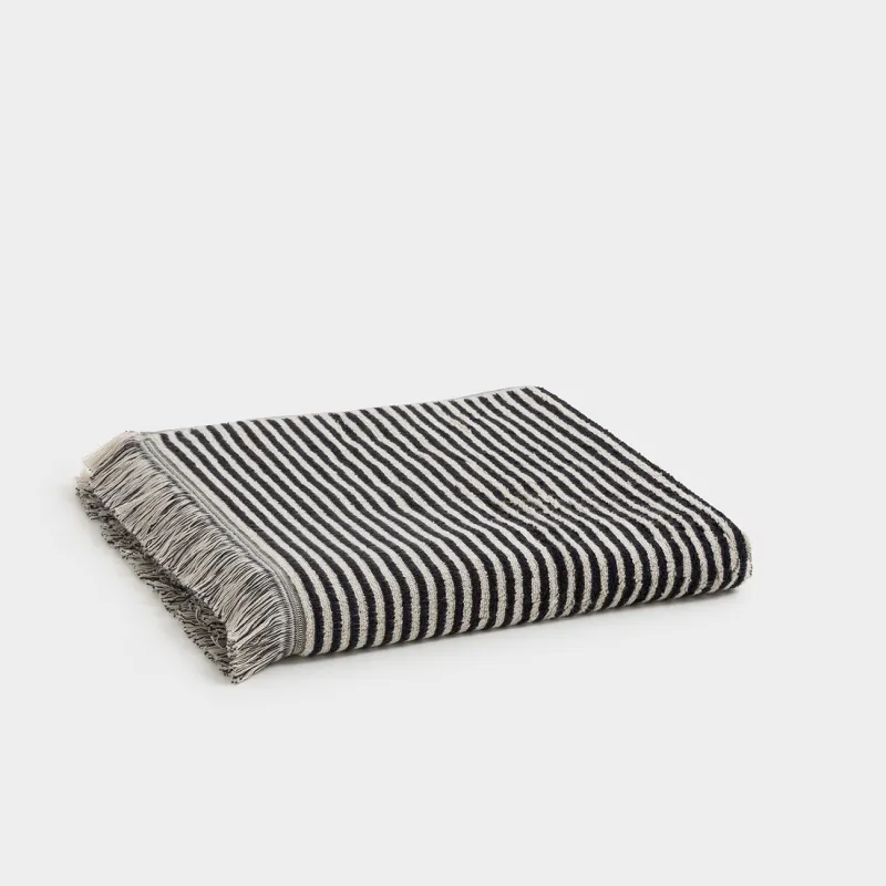 Сүлгі, 70х140 см, мақта, қара-сарғыш, Жолақтар, Striped cotton