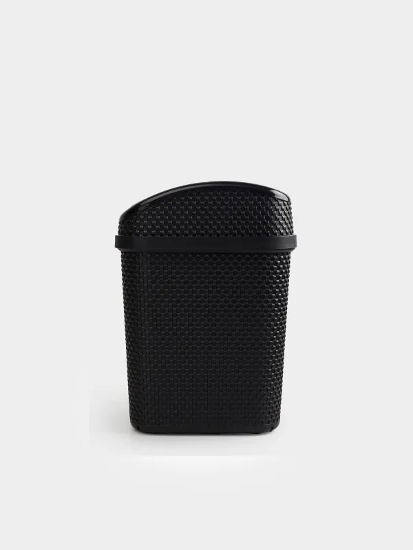 Қоқыс контейнері, 10 л, пластик, тікбұрышты, қара, Nickel, image-3