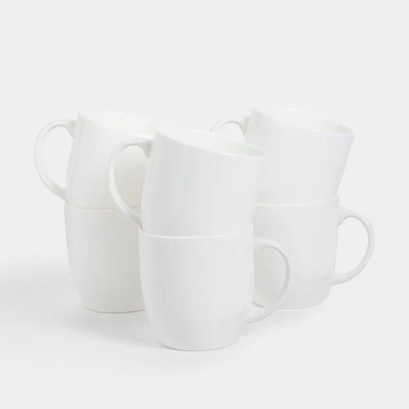 Саптыаяқ, 370 мл, 6 дана, фарфор F, ақ, Ideal white