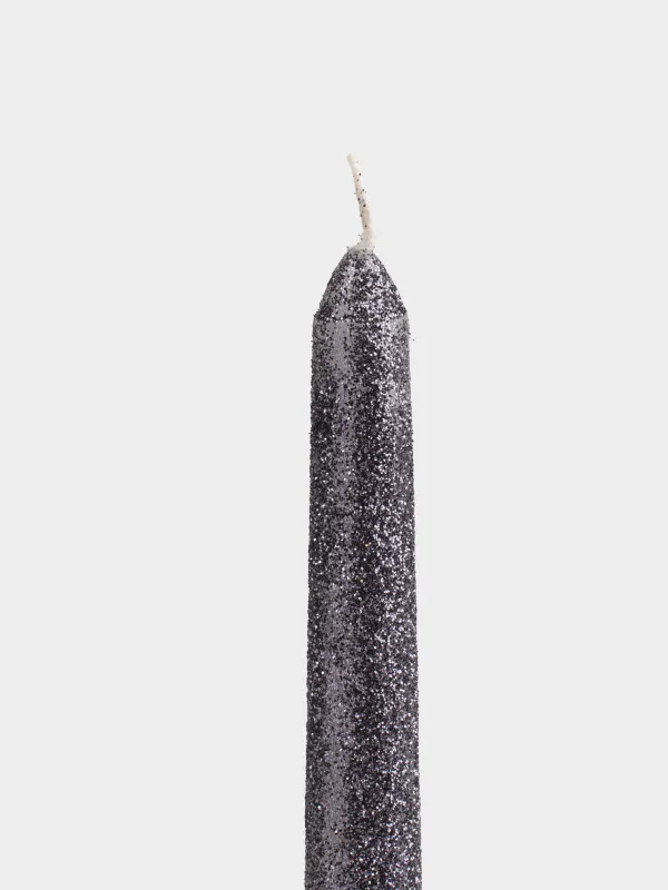 Свеча, 25 см, тонкая, с блестками, Sparkly candle, image-1
