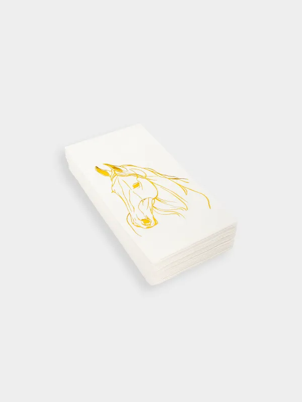 Салфетки бумажные, 33х33 см, 20 шт, Horse gold, image-1