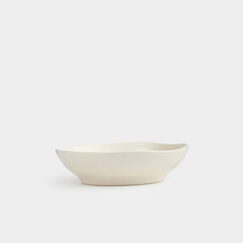 Салат ыдысы, 22х6 см, мл, керамика, сүт түстес, Мыжылған әсер, Crumple creme