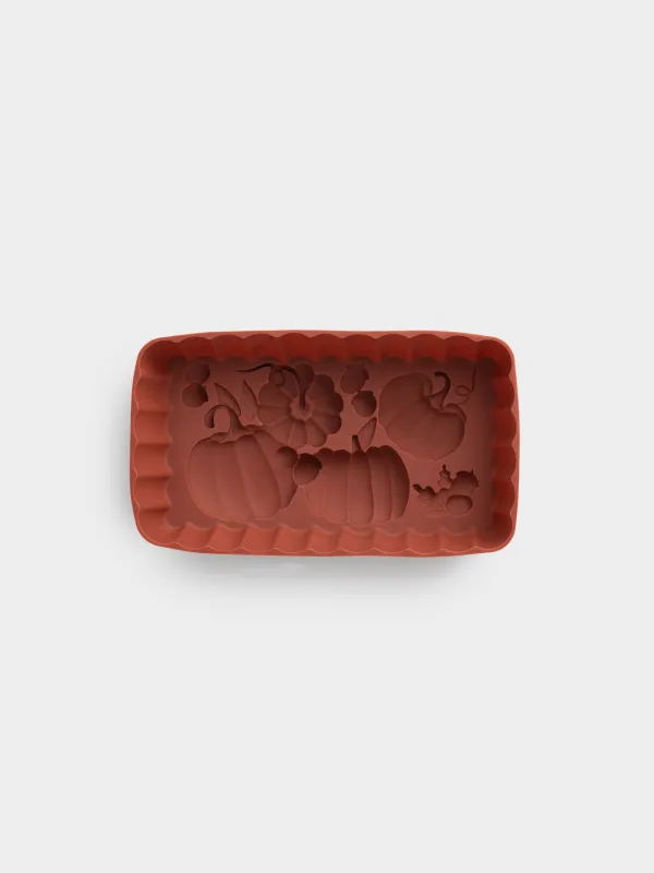 Форма для выпечки, 23х13 см, силикон, прямоугольная, цвет, Тыквы, Bakery color, image-2