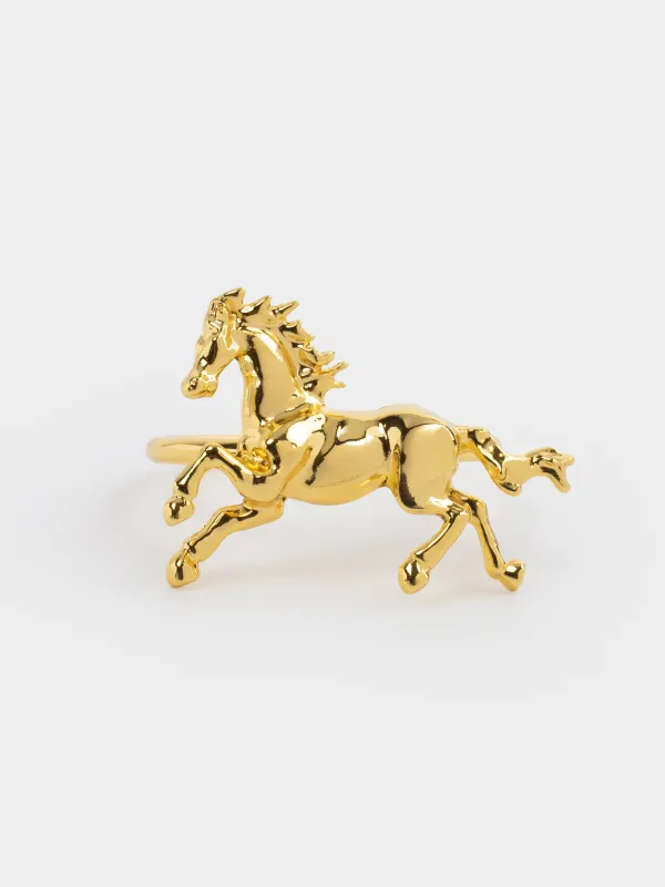Кольцо для салфеток, Конь, Horse gold, image-1