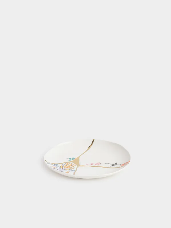 Тіскебасар тәрелкесі, 21 см, фарфор N, ақ және алтын, Кинцуги, Kintsugi, image-2