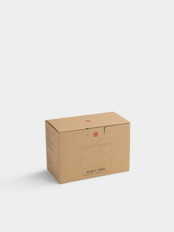 Банка для сыпучих продуктов, 230 мл, 2 шт, на подставке, стекло Б/дерево, Noble tree, image-4