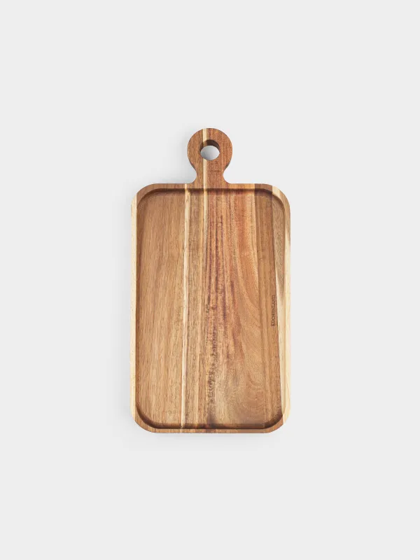 Сервистік ыдыс, 38х20 см, тұтқасы бар, ағаш, тікбұрышты, Noble tree, image-1