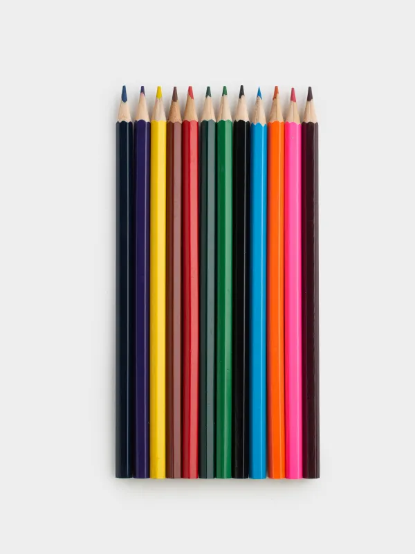 Қарындаштар жинағы, 12 дана, 17 см, түрлі-түсті, ұштағышы бар, Draw, image-4