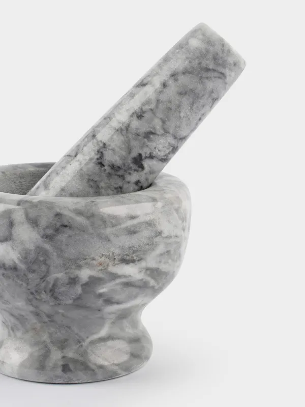 Дәмдеуіш ерітіндісі, 8 см, пестильмен, мәрмәр, сұр, Marble, image-3