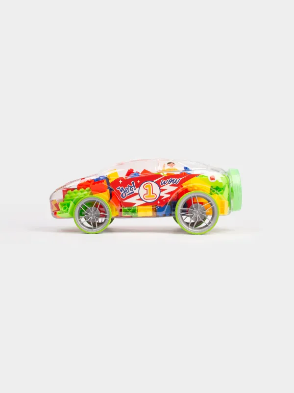 Құрастырушы ойыншық, 41х21 см, пластик, Текшелері бар көлік, Hobby kids, image-2
