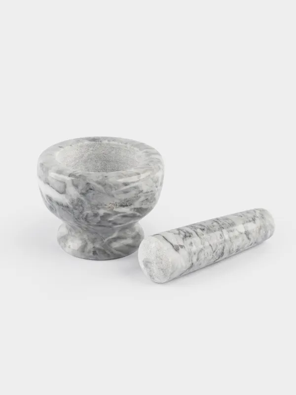 Дәмдеуіш ерітіндісі, 8 см, пестильмен, мәрмәр, сұр, Marble, image-1