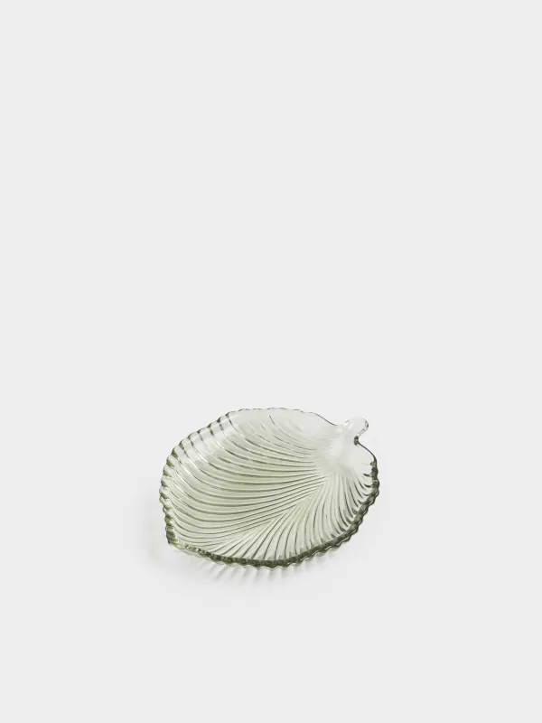 Ыдыс, 17х20х2 см, шыны Р, жасыл, Жапырақ, Clear pattern, image-0