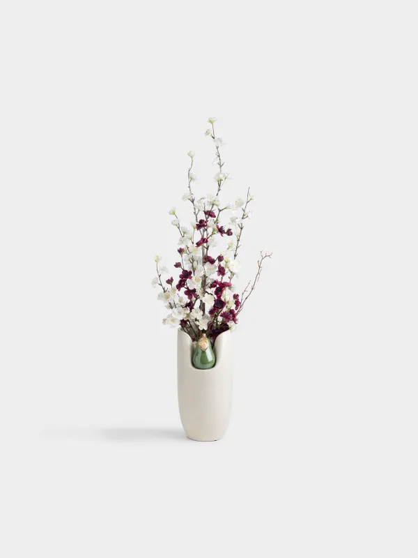 Гүл вазасы, 30 см, керамика, сүт түстес және жасыл, Алмұрт, Fruit garden, image-3