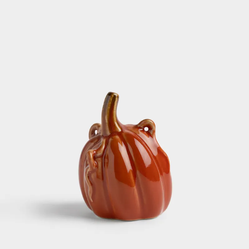 Тұз немесе бұрыш ыдысы, 9 см, керамика К, қызғылт сары, Асқабақ, Autumn gourds