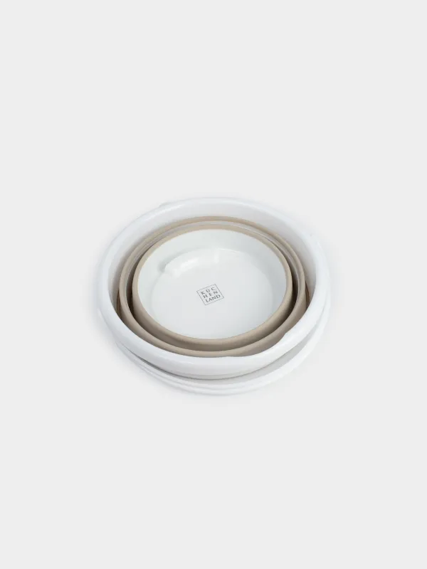 Жиналмалы шелек, 10 л, пластик/резеңке, сұр-бежевый, Foldaway, image-3