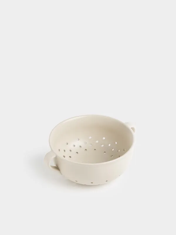 Дуршлаг, 20 см, тұтқалары бар, керамика, сүт түстес, Milk kitchen, image-1