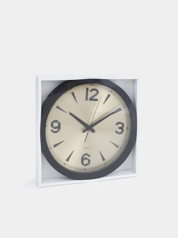Часы настенные, 40 см, пластик/стекло, круглые, золотисто-черные, Dial, image-5